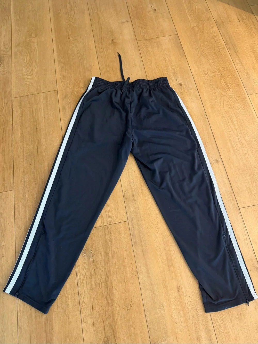 adidas Black Track Pants with White Side Stripes